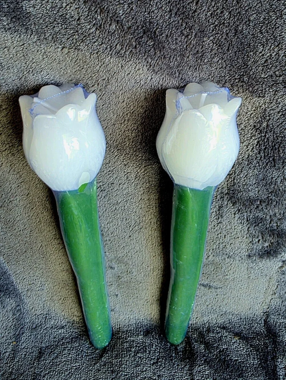 New White Tulip Taper Candle lot, Home holiday Easter spring mother's day decor